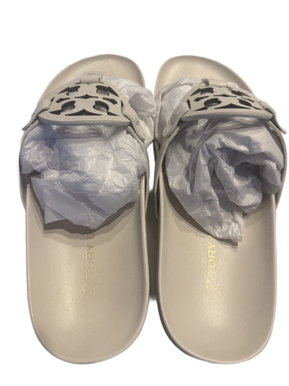 Tory Burch Miller Cloud New Ivory Calf Leather Sandals, Size 11 - Picture 2 of 3